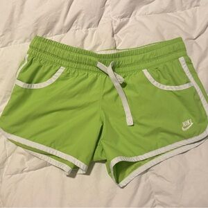 Nike Women's Lime Green Athletic Shorts